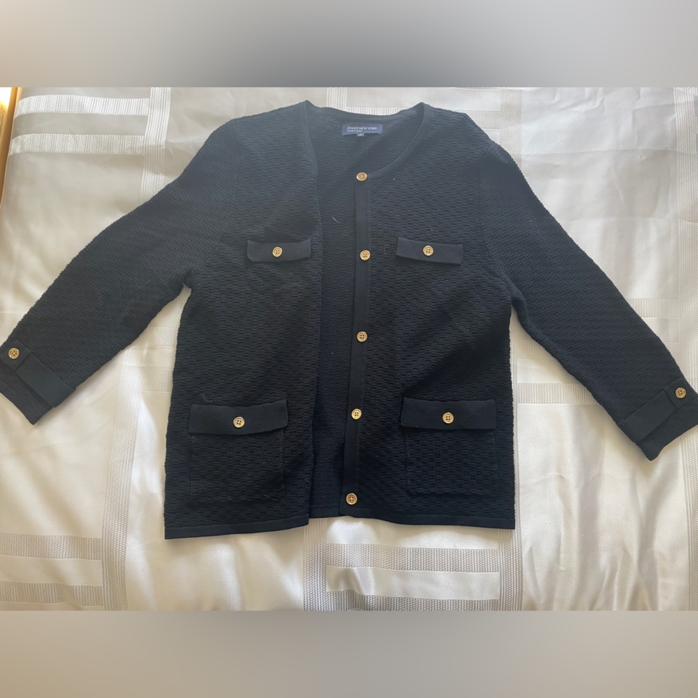Like New, Jones New York Black Button Down Cardigan